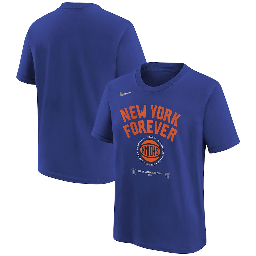 Men 2024 NBA New York Knicks blue style #4 Tshirts